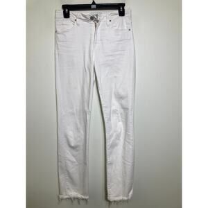 Just Black White Denim Skinny Leg Jeans Sz 27